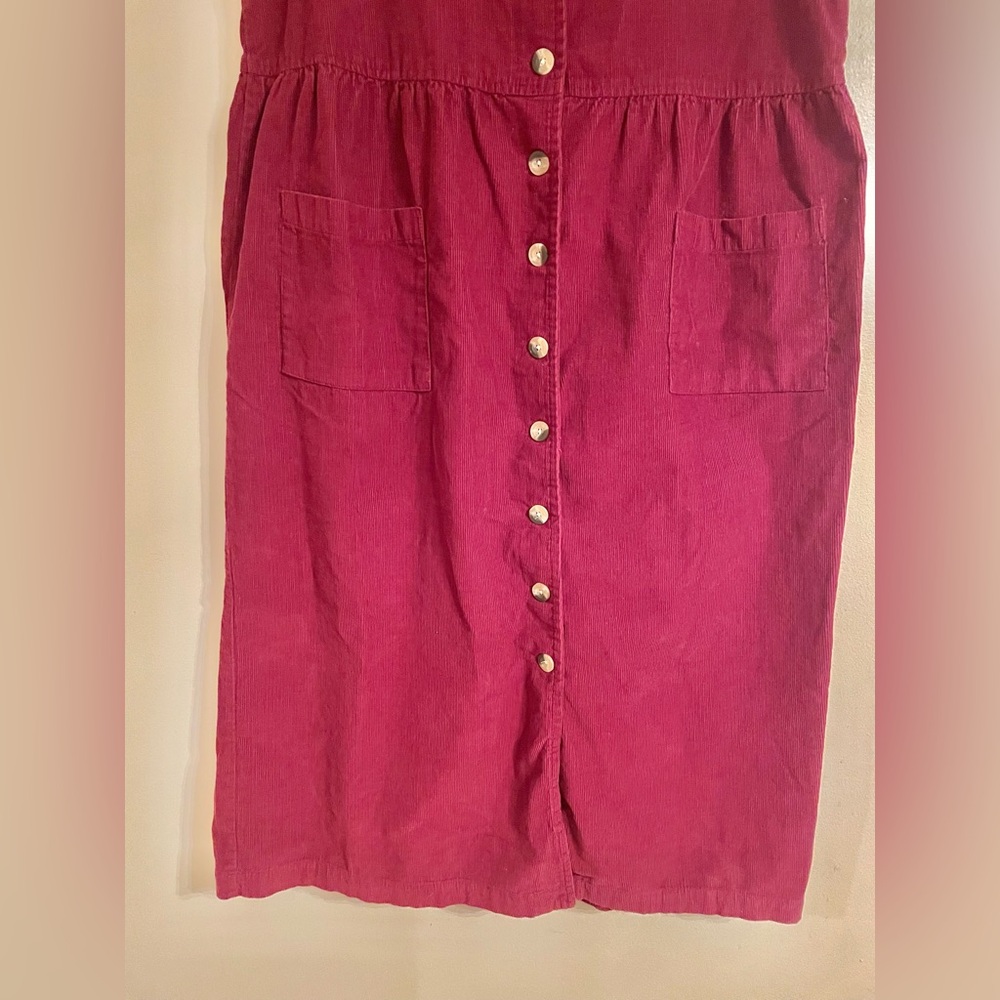 Two-Twenty Collection Size Medium Red Corduroy Jumper Cottage Core Vintage- EUC - Picture 4 of 8